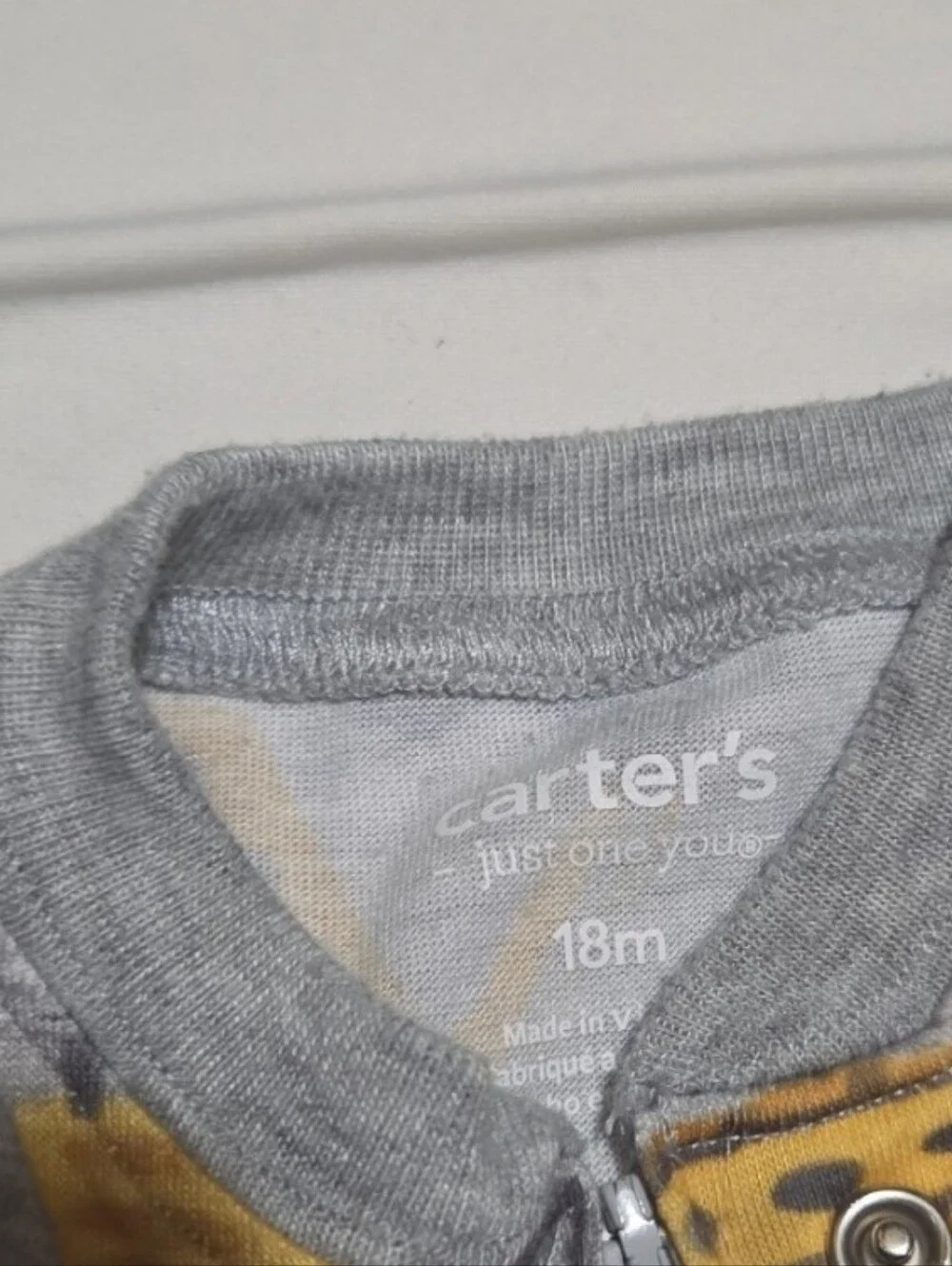 Carters infant boy 18m grey excavator onesie #07